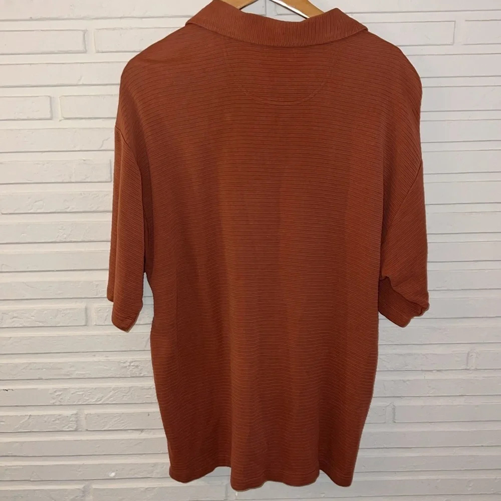 Tommy Bahama Burnt Orange Silk and Cotton Polo, Men’s Size Large - Picture 5 of 8